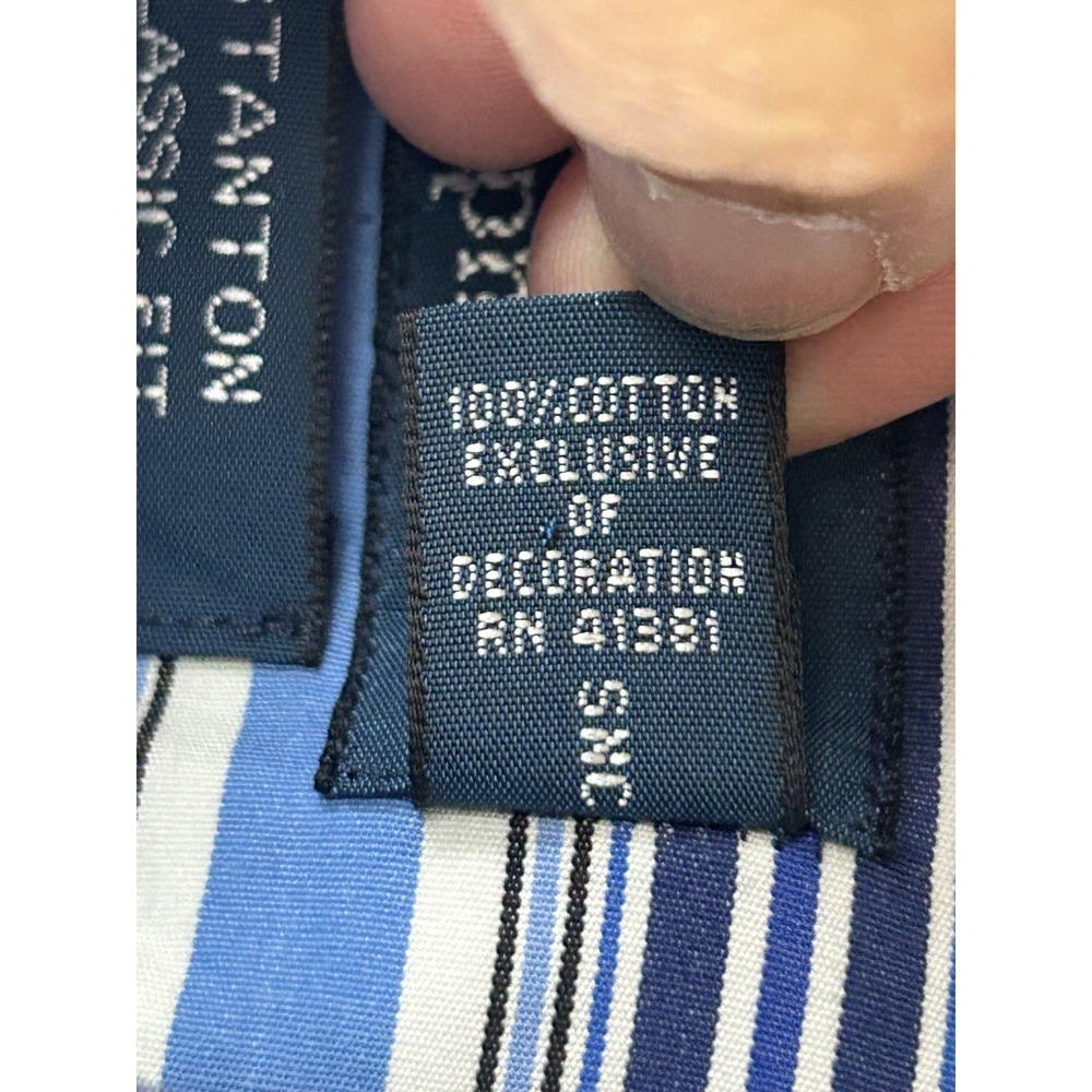 Polo Ralph Lauren Stanton Classic Fit Men's Long Sleeve Blue White Stripe XL - Picture 9 of 12
